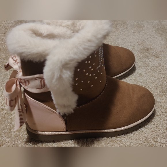 Juicy Claremont Faux Fur Boots Chestnut 5 - Picture 2 of 6